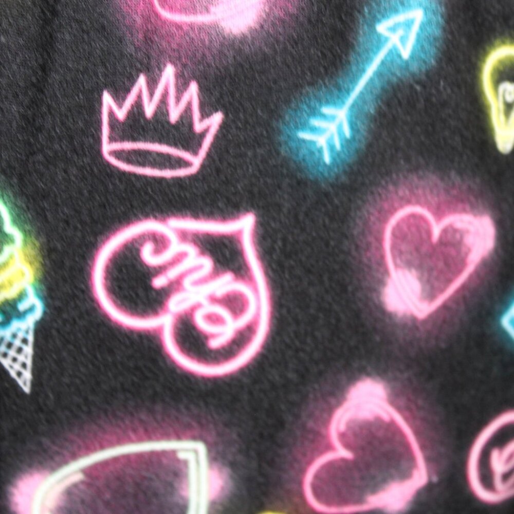 Derek Heart Neon Print Pajama Pants – Juniors Size S, Black Background - Picture 6 of 8